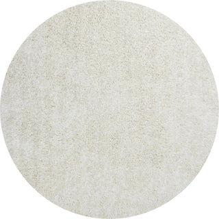 KAS Fina 0550 Ivory Silky Shag Area Rug Round Image