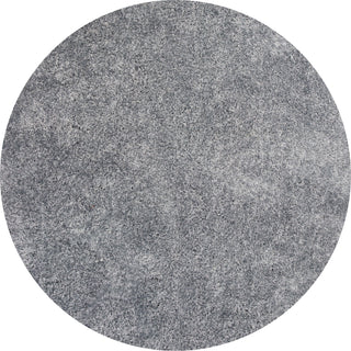 KAS Fina 0552 Silver Silky Shag Area Rug Round Image