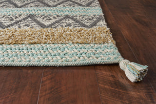 KAS Hang Ten Malibu 853 Turquoise Hermosa Beach Area Rug Round Image