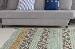 KAS Jaipur 3853 Ivory/Blue Syria Area Rug Lifestyle Image Feature