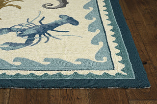 KAS Harbor 4204 Ivory/Teal Beach Life Area Rug