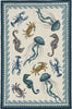 KAS Harbor 4204 Ivory/Teal Beach Life Area Rug