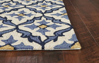 KAS Harbor 4210 Ivory/Blue Mosaic Area Rug Corner Image