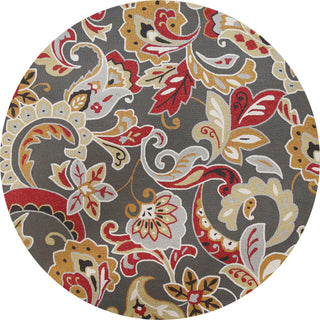 KAS Harbor 4213 Taupe Flora Area Rug Round Image