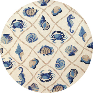 KAS Harbor 4217 Sand Seaside Area Rug Round Image