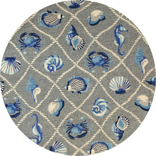 KAS Harbor 4219 Grey Seaside Area Rug Round Image