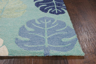 KAS Harbor 4228 Turquoise Palms Area Rug Round Image Feature