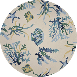 KAS Harbor 4244 Ivory/Blue Oceana Area Rug Runner Image