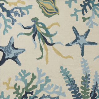 KAS Harbor 4244 Ivory/Blue Oceana Area Rug Corner Image