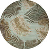 KAS Havana 2612 Aqua Fern View Area Rug Round Image
