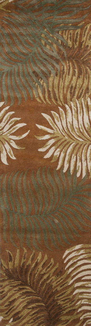 KAS Havana 2623 Rust Fern View Area Rug Round Image