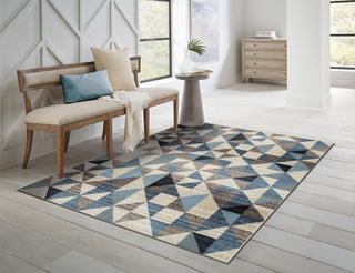 KAS Heritage 9365 Blue/Grey Scope Area Rug Lifestyle Image Feature