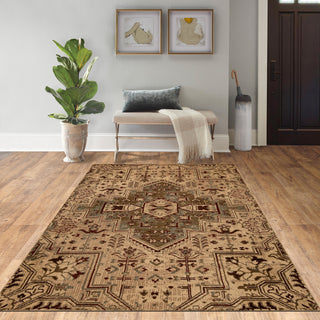 KAS Heritage 9374 Ivory/Blue Medallion Area Rug Lifestyle Image