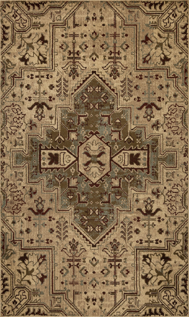 KAS Heritage 9374 Ivory/Blue Medallion Area Rug main image