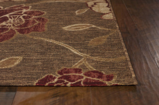 KAS Horizon 5703 Mocha Flora Area Rug Corner Image