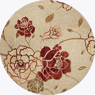 KAS Horizon 5709 Sage Green Flora Area Rug Round Image