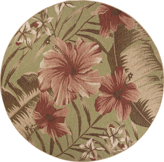 KAS Horizon 5714 Sage Green Hibiscus Area Rug Runner Image