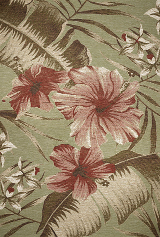 KAS Horizon 5714 Sage Green Hibiscus Area Rug Main Image