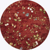KAS Horizon 5717 Red Floral Area Rug Round Image
