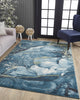 KAS Illusions 6225 Teal Stone Area Rug Lifestyle Image Feature