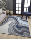 KAS Illusions 6227 Blue/Grey Marble Area Rug Lifestyle Image Feature