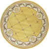 KAS Jewel 0308 Gold Fleur-De-Lis Area Rug Round Image
