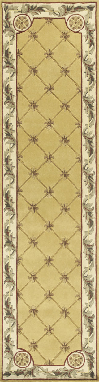 KAS Jewel 0308 Gold Fleur-De-Lis Area Rug Runner Image