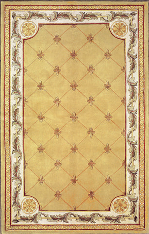 KAS Jewel 0308 Gold Fleur-De-Lis Area Rug Main Image