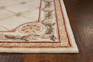 KAS Jewel 0310 Antique Ivory Fleur-De-Lis Area Rug Corner Image