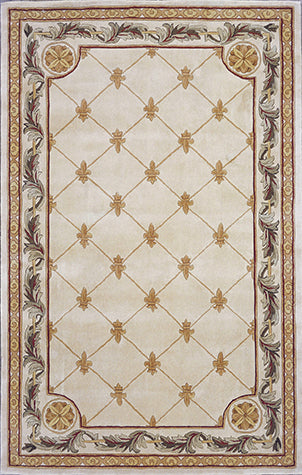 KAS Jewel 0310 Antique Ivory Fleur-De-Lis Area Rug Main Image