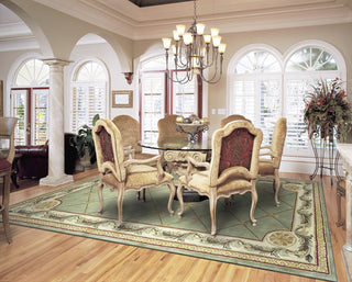 KAS Jewel 0313 Sage Fleur-De-Lis Area Rug Main Image