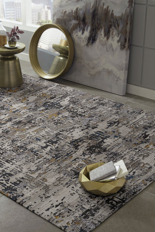 KAS Karina 8252 Grey Landscape Area Rug Lifestyle Image Feature