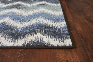 KAS Laguna 7631 Shades of Blue Chevron Area Rug Round Image