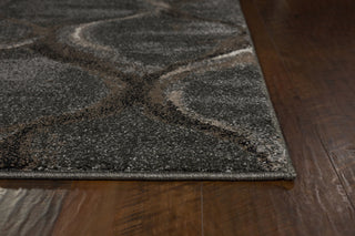 KAS Landscapes 5906 Charcoal Groove Area Rug Round Image Feature