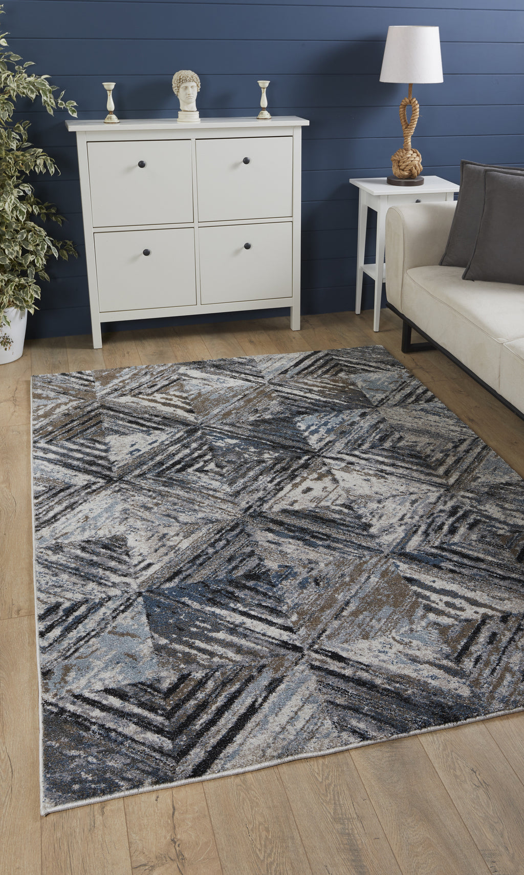 KAS Landscapes 5911 Blue/Ivory Dimensions Area Rug Lifestyle Image Feature