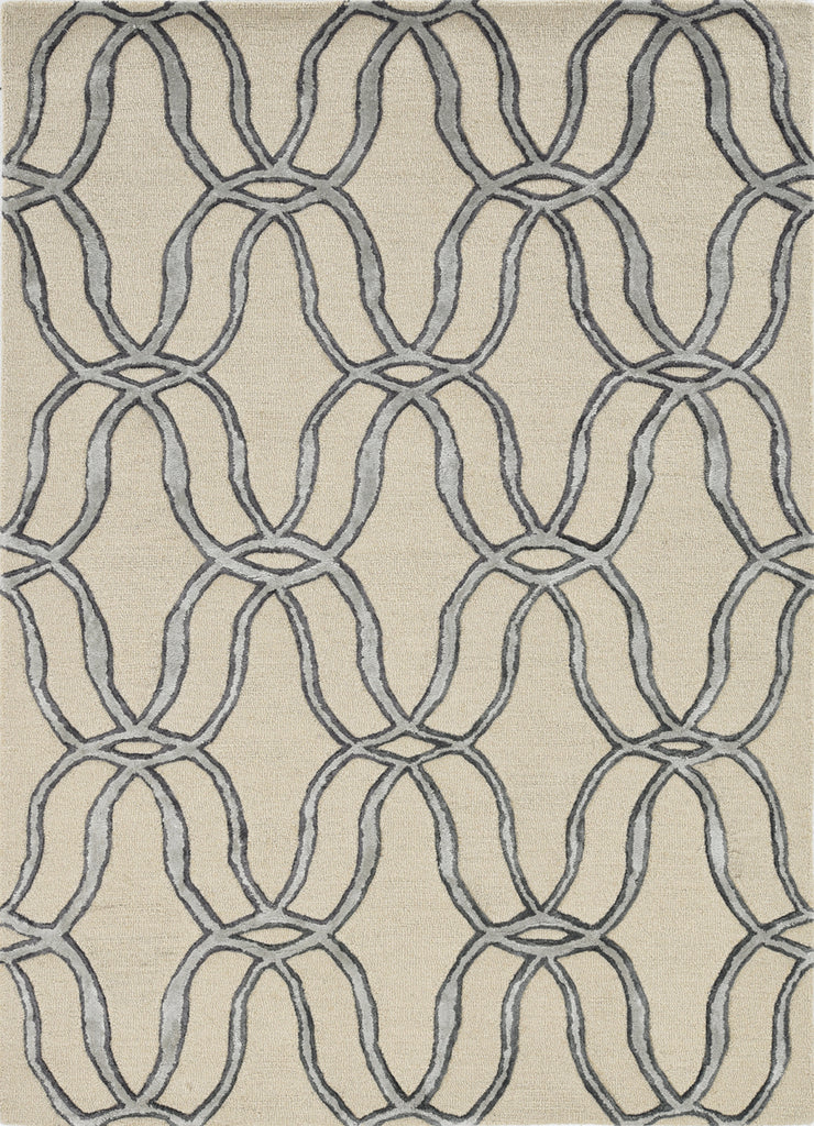 KAS Libby Langdon Upton 4300 Putty/Silver Streamer Area Rug main image