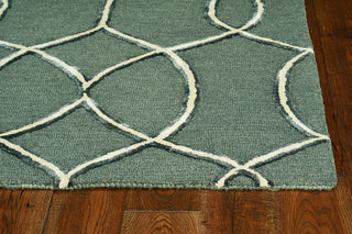 KAS Libby Langdon Upton 4303 Charcoal/Snow Groovy Gate Area Rug Round Image