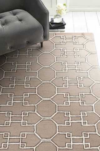 KAS Libby Langdon Upton 4305 Mocha/Ink Asian Trellis Area Rug Main Image