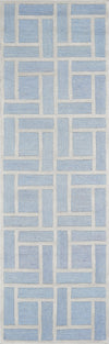 KAS Libby Langdon Soho 5020 Ice Blue Brick By Area Rug Corner Image