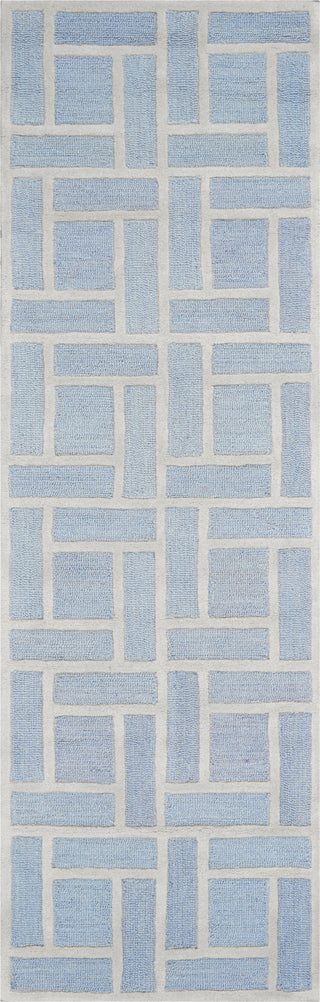 KAS Libby Langdon Soho 5020 Ice Blue Brick By Area Rug Corner Image