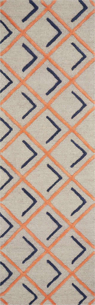 KAS Libby Langdon Soho 5026 Tangerine/Indigo Cooper Square Area Rug Corner Image