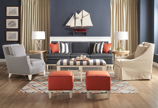 KAS Libby Langdon Soho 5026 Tangerine/Indigo Cooper Square Area Rug Lifestyle Image Feature