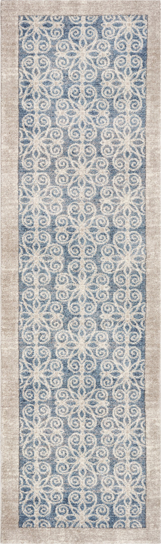 KAS Libby Langdon Winston 5810 Teal Looking Glass Area Rug Corner Image