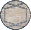 KAS Libby Langdon Winston 5816 Tan/Teal Target Overlay Area Rug Runner Image