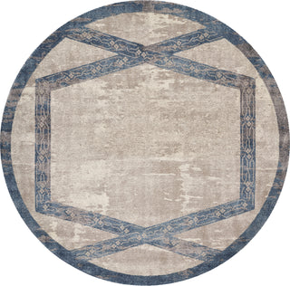 KAS Libby Langdon Winston 5816 Tan/Teal Target Overlay Area Rug Runner Image