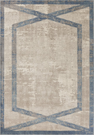 KAS Libby Langdon Winston 5816 Tan/Teal Target Overlay Area Rug main image