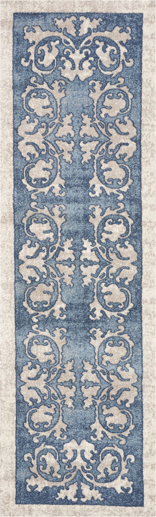 KAS Libby Langdon Winston 5822 Teal Watercolor Batik Area Rug Corner Image