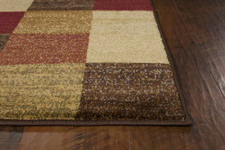 KAS Lifestyles 5426 Beige Squares Area Rug Runner Image