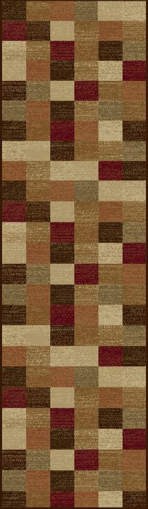 KAS Lifestyles 5426 Beige Squares Area Rug Corner Image