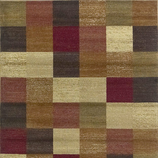 KAS Lifestyles 5426 Beige Squares Area Rug Lifestyle Image